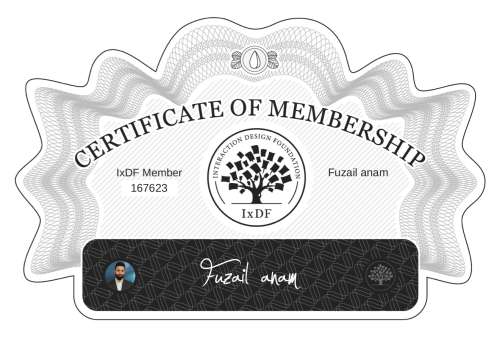 Fuzail's Certificate of membership