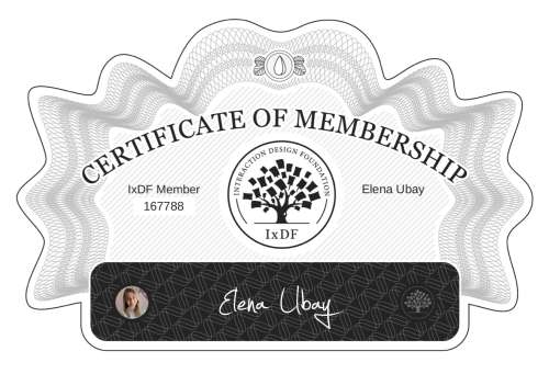 Elena's Certificate of membership