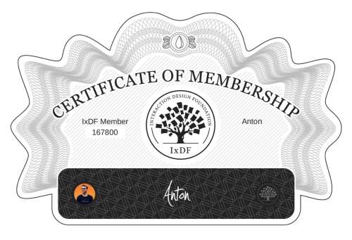 Anton's Certificate of membership