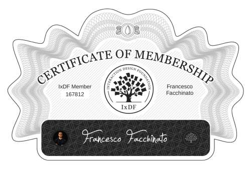 Francesco's Certificate of membership