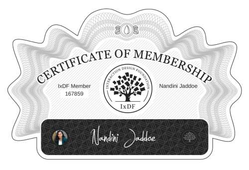 Nandini's Certificate of membership