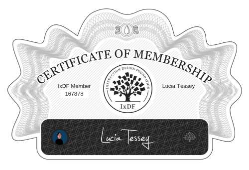 Lucia's Certificate of membership