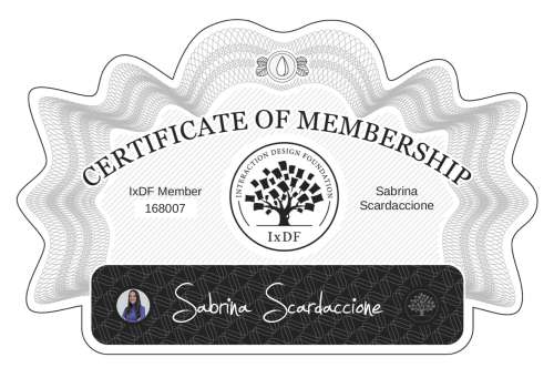 Sabrina's Certificate of membership