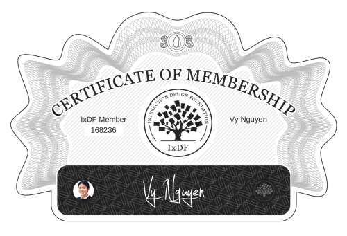 Vy Nguyen's Certificate of membership