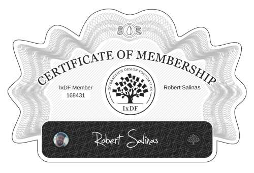 Robert's Certificate of membership