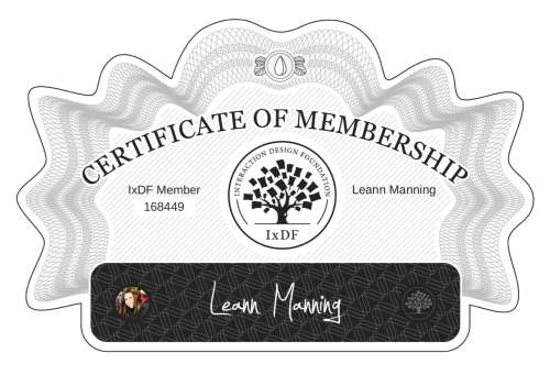 Leann's Certificate of membership
