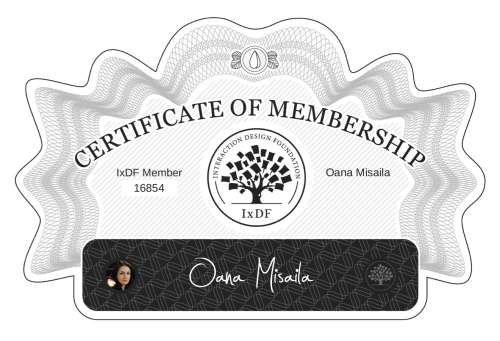 Oana's Certificate of membership