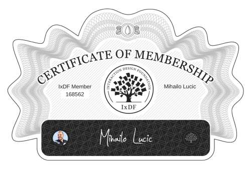 Mihailo's Certificate of membership