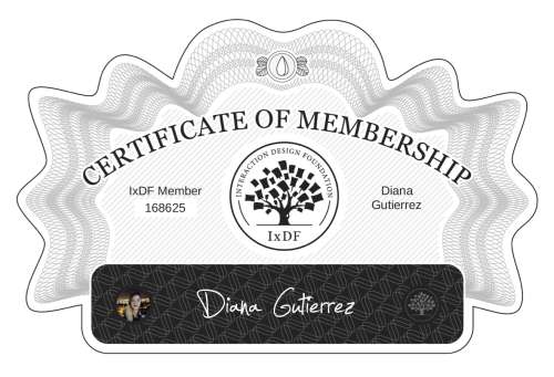 Diana's Certificate of membership