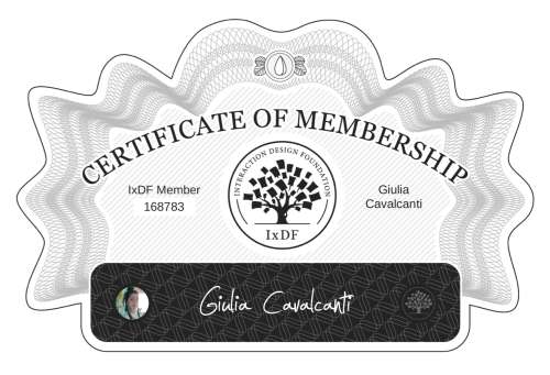 Giulia's Certificate of membership