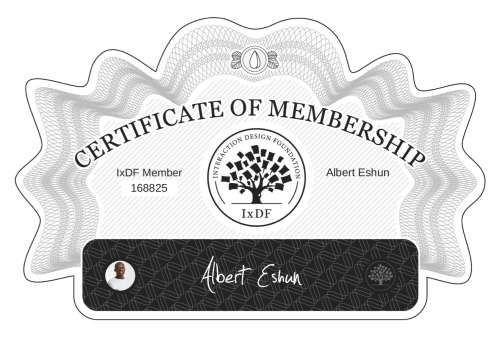 Albert's Certificate of membership