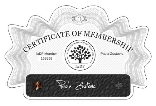 Paola's Certificate of membership
