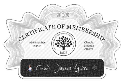 Claudia's Certificate of membership