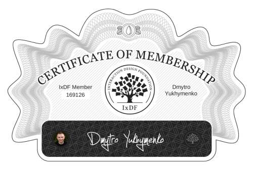 Dmytro's Certificate of membership
