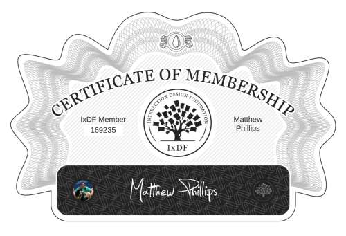Matthew's Certificate of membership