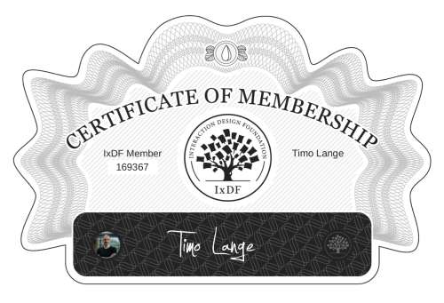 Timo's Certificate of membership