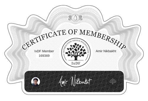 Amir's Certificate of membership