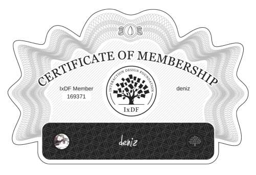 deniz's Certificate of membership