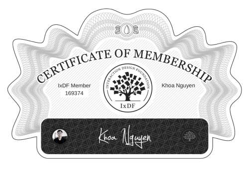 Khoa's Certificate of membership