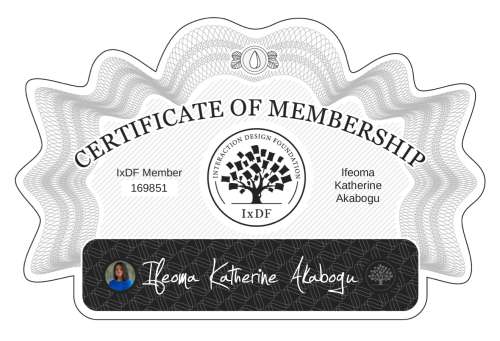 Ifeoma's Certificate of membership