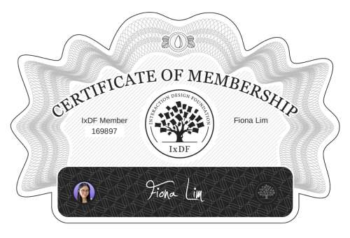 Fiona's Certificate of membership