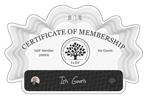 Iris's Certificate of membership