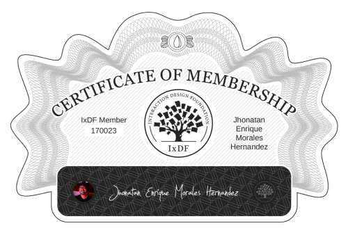 Jhonatan's Certificate of membership