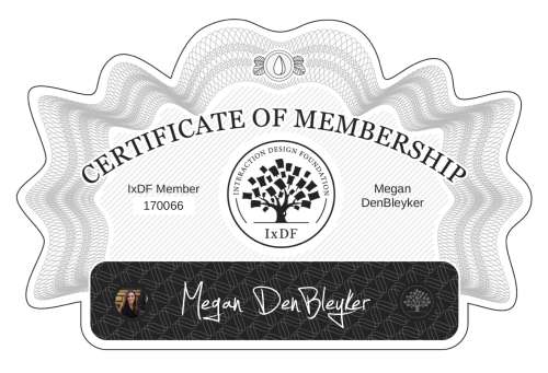 Megan's Certificate of membership