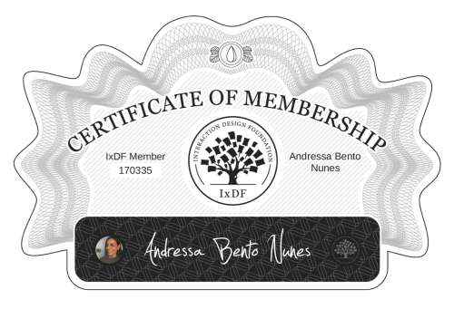 Andressa's Certificate of membership