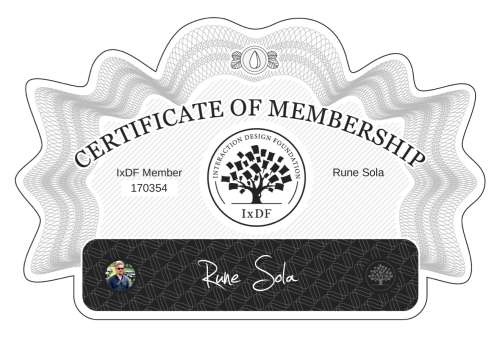 Rune's Certificate of membership