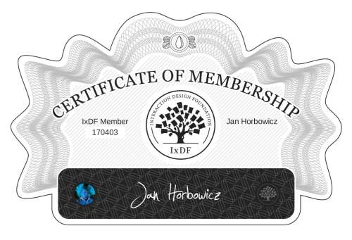 Jan's Certificate of membership