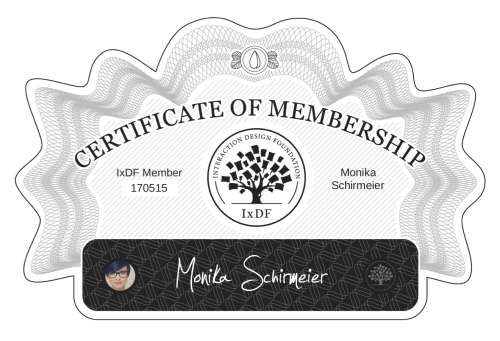 Monika's Certificate of membership