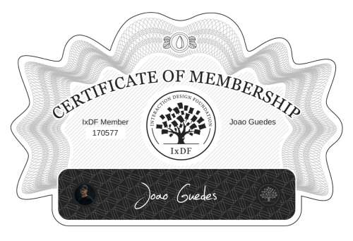 João's Certificate of membership