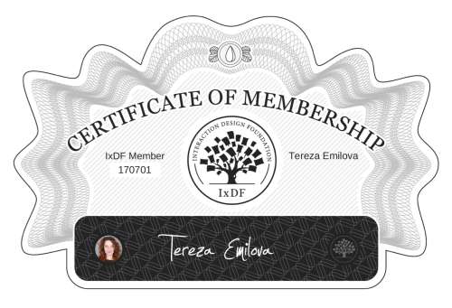 Tereza's Certificate of membership