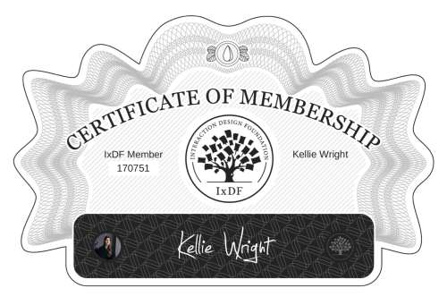 Kellie's Certificate of membership