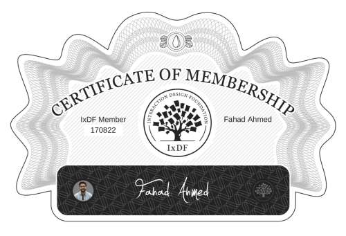 Fahad's Certificate of membership