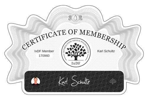 Karl's Certificate of membership