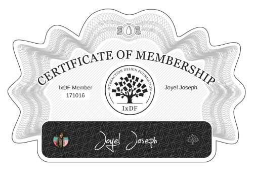 Joyel's Certificate of membership