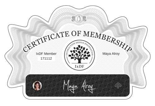 Maya's Certificate of membership