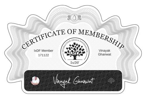 Vinayak's Certificate of membership