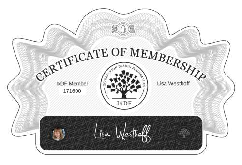 Lisa's Certificate of membership