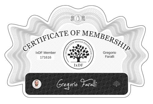 Gregorio's Certificate of membership