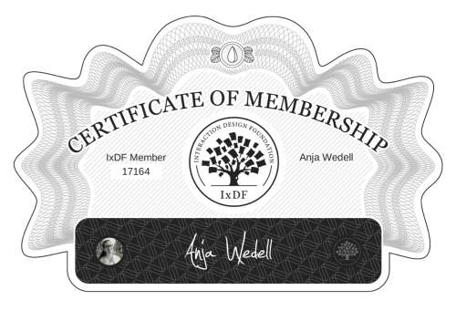 Anja's Certificate of membership