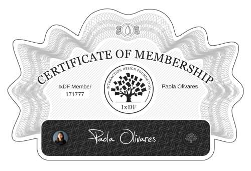 Paola's Certificate of membership