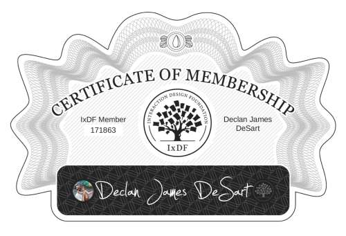 Declan's Certificate of membership
