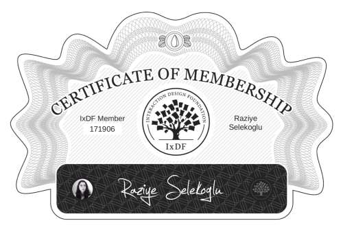 Raziye's Certificate of membership