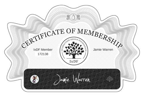 Jamie's Certificate of membership