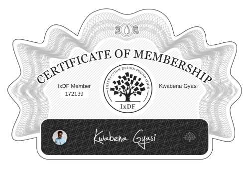 Kwabena's Certificate of membership
