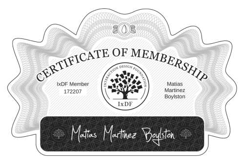 Matías's Certificate of membership