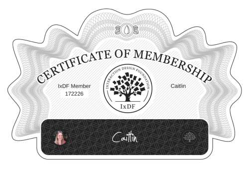 Caitlin's Certificate of membership